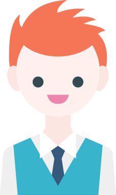 Erkek yüzü, çocuk avatar konsepti, insanlar gülümseme ikonu, minimalist vektör illüstrasyonu