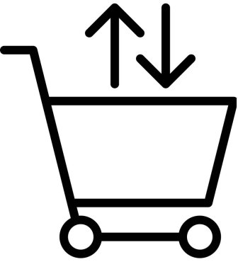 Alışveriş arabasının vektör çizimi, çevrimiçi satın alma