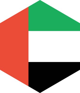 Birleşik Arap Emirlikleri bayrağı beyaz arkaplanda izole edildi, vektör illüstrasyonu