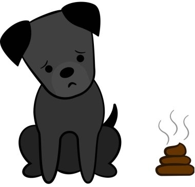 Pişman köpek yüz ifadesi, vektör illüstrasyonu