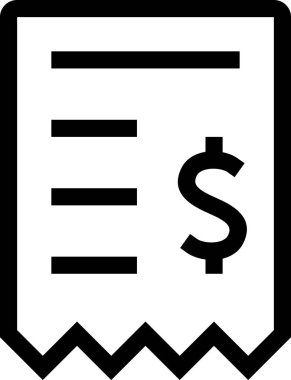 fatura simgesi, asgari vektör illüstrasyonu