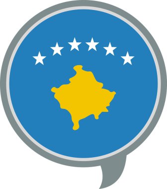 Kosova bayrağı düz simge, vektör, illüstrasyon
