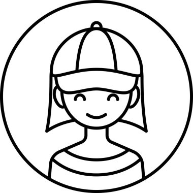 kız avatar simgesi, profil vektör çizimi