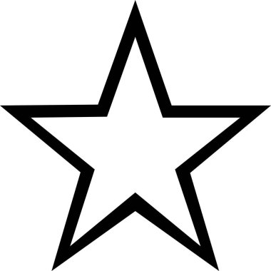 Beyaz arkaplanda izole edilmiş yıldız simgesi, vektör illüstrasyonu