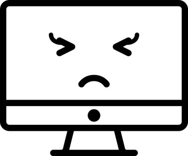 üzgün yüz avatarı, emoticon konsept vektör çizimi