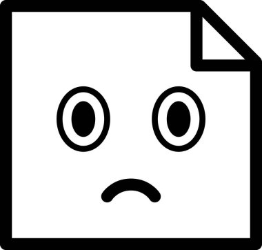  İfade duygu simgesi vektörü, üzgün sürpriz yüz avatarı notada