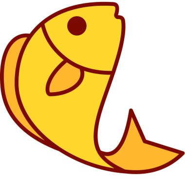 Ay balığı yassı simgesi, vektör çizimi