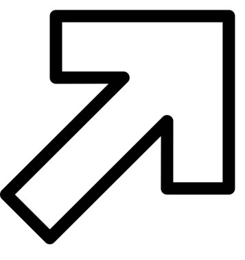 Beyaz arkaplanda izole edilmiş ok yönü, vektör illüstrasyonu