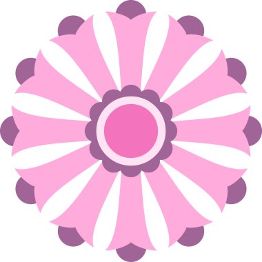 Çiçek süslemesinin pembe mor vektör çizimi, çiçek çiçeği çiçeği çiçek sanatı