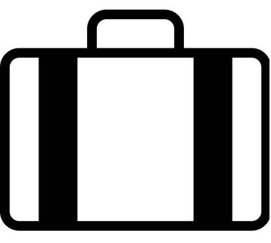 bavul düz simgesi, vektör illüstrasyonu