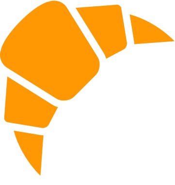 Kruvasan düz simgesi, vektör illüstrasyonu