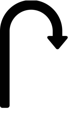 Beyaz arkaplanda izole edilmiş ok yönü, vektör illüstrasyonu