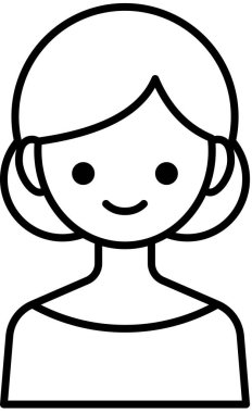 kız avatar simgesi, profil vektör çizimi