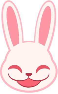 Sevimli tavşan ifadesi, minimalist vektör çizimi