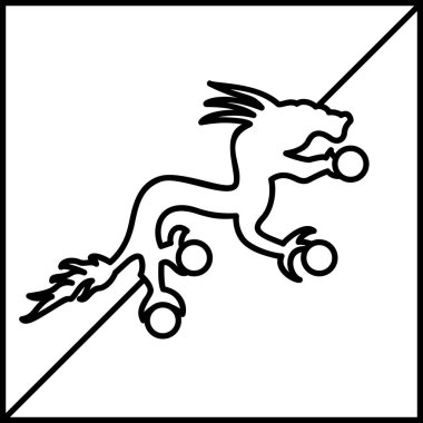 Bhutan vektör illüstrasyonunun bayrağı 