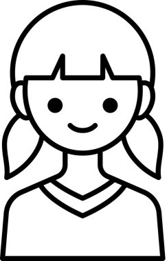 kız avatar simgesi, profil vektör çizimi