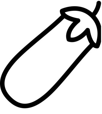 patlıcan simgesi, minimalist vektör illüstrasyonu