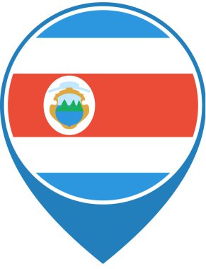 Kosta Rika 'nın bayrağı düz simge, vektör illüstrasyonu