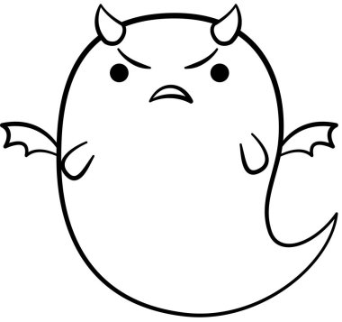 Kötü ifade şişman çizgi film karakteri, vektör illüstrasyonu