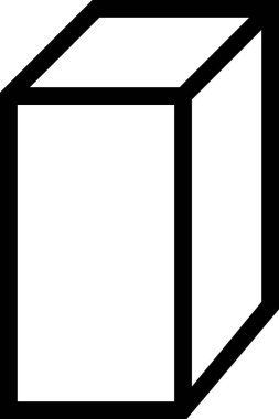 Beyaz arkaplanda izole edilmiş küboid simgesi, vektör illüstrasyonu