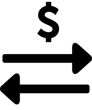 Para işareti, iş ve finans kavramının vektör çizimi