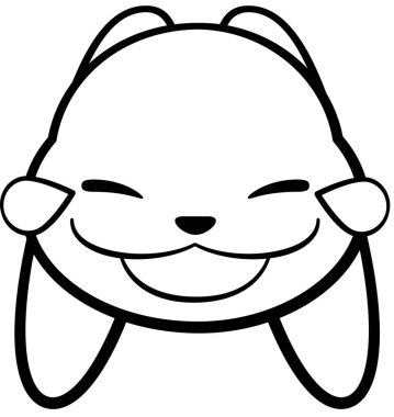 Sevimli tavşan ifadesi, minimalist vektör çizimi