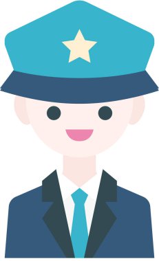 Erkek yüzü, çocuk avatar konsepti, insanlar gülümseme ikonu, minimalist vektör illüstrasyonu