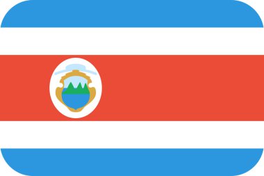 Kosta Rika 'nın bayrağı düz simge, vektör illüstrasyonu