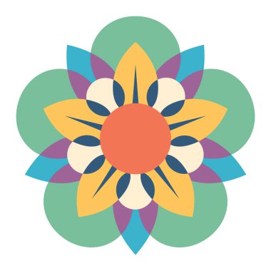 Çiçek mandala vektör çizimi 