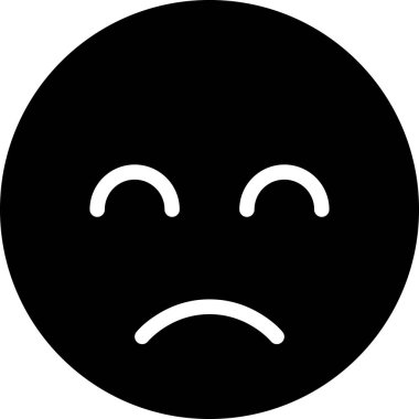 üzgün yüz avatarı, emoticon konsept vektör çizimi
