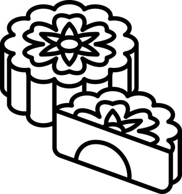 tatlı ay çörekleri düz simge, vektör, illüstrasyon