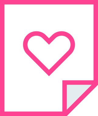 Sevgililer günü kalp simgesi, minimalist vektör illüstrasyonu