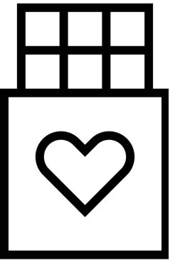 Sevgililer günü kalp simgesi, minimalist vektör illüstrasyonu