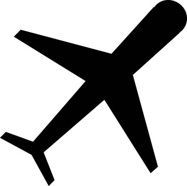 Uçak düzlemi simgesi, vektör, illüstrasyon 