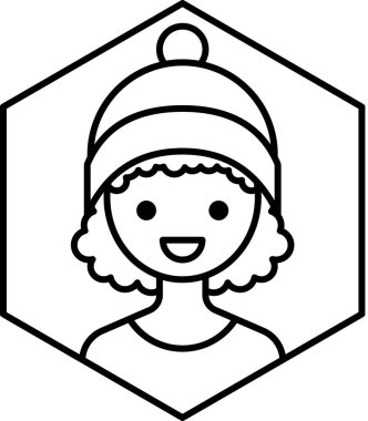 kız avatar simgesi, profil vektör çizimi