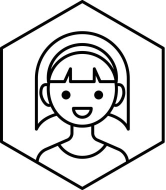 kız avatar simgesi, profil vektör çizimi
