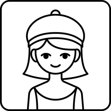 kız avatar simgesi, profil vektör çizimi