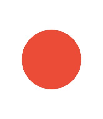 Beyaz arkaplanda Japon bayrağı izole edildi, vektör illüstrasyonu