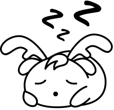 Uyku ren geyiği yüz ifadesi, vektör çizimi