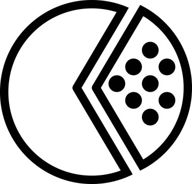 Pasta grafiği simgesi, minimalist vektör illüstrasyonu