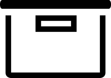 beyaz arkaplanda izole edilmiş kutu simgesi, vektör illüstrasyonu