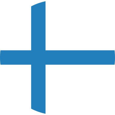 Finlandiya bayrağı düz simge, vektör illüstrasyonu  