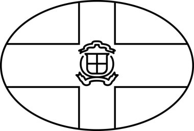 Dominik Cumhuriyeti vektör illüstrasyonunun bayrağı 