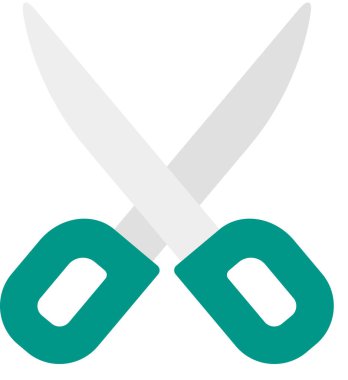 Makas düz simge, vektör illüstrasyonu