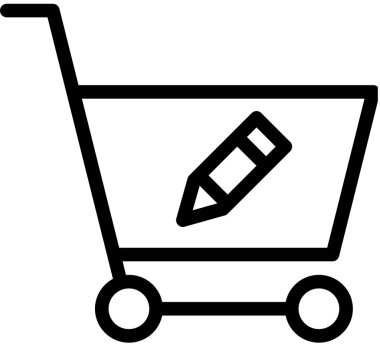 Alışveriş sepetinin vektör çizimi, kalemi düzenle 