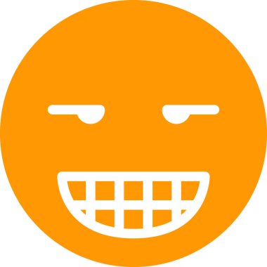 Beyaz arkaplanda sırıtış, vektör illüstrasyonu