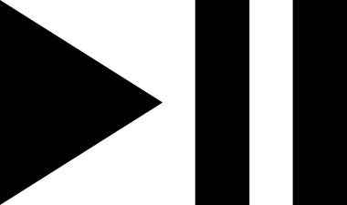 Beyaz arkaplanda izole edilmiş müzik simgesi, vektör illüstrasyonu