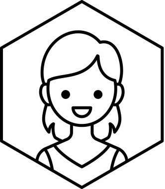 kız avatar simgesi, profil vektör çizimi