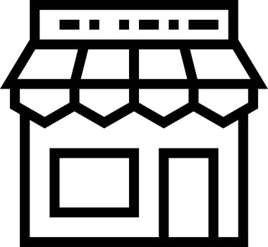 dükkan simgesi, minimalist vektör illüstrasyonu