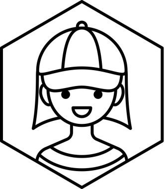 kız avatar simgesi, profil vektör çizimi